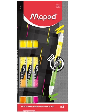 Maped Fluo Duo Highlighters 3pk